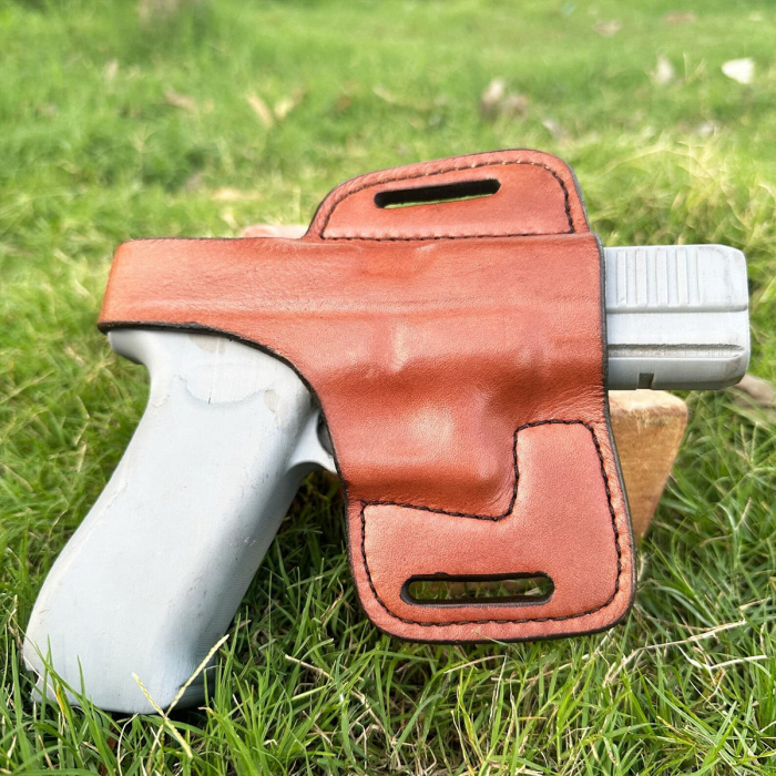 Premium Handcrafted OWB Leather Gun Holster - Custom Molded Leather Holster Perfect Fit and Security with Reinforced Steel Thumb Break
