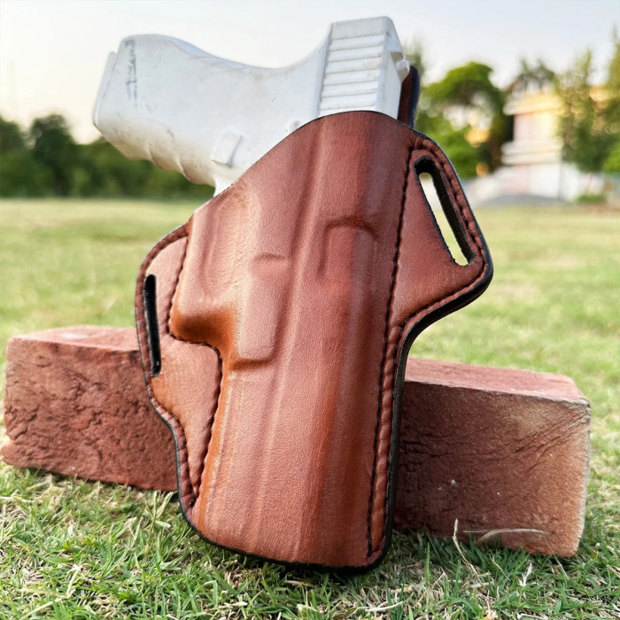 Handcrafted OWB Leather Gun Holster- Custom Hand Molded Full Grain Leather Holster
