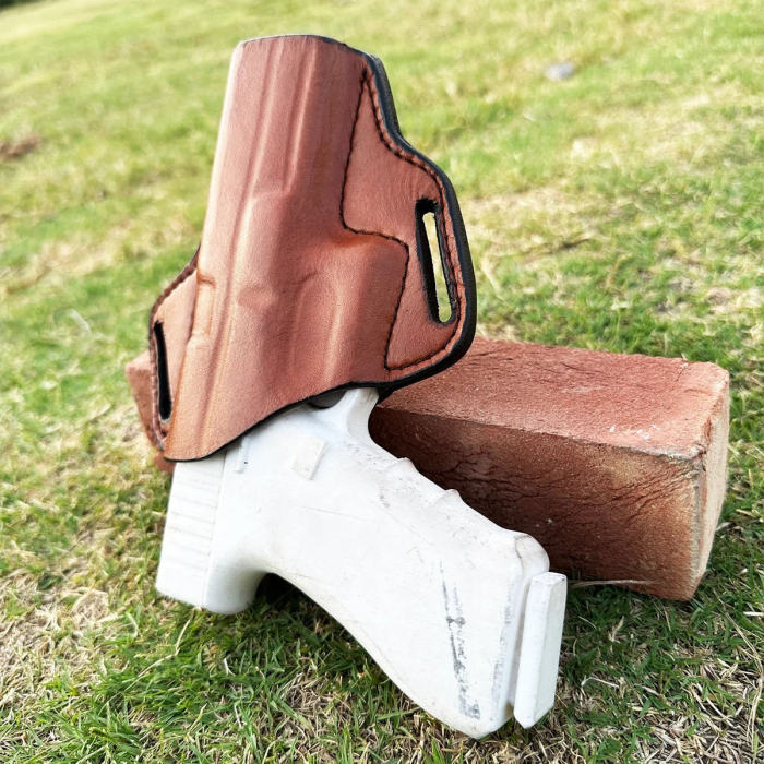 Handcrafted OWB Leather Gun Holster- Custom Hand Molded Full Grain Leather Holster