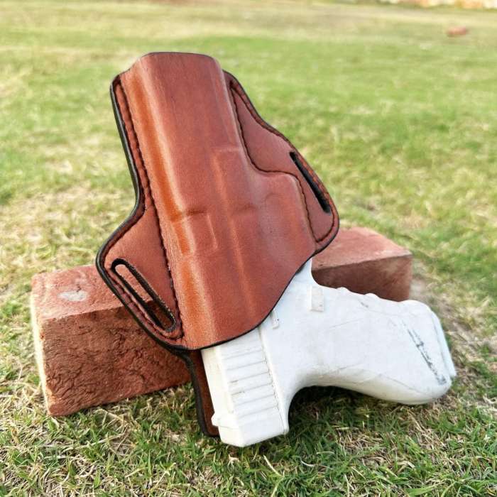 Handcrafted OWB Leather Gun Holster- Custom Hand Molded Full Grain Leather Holster