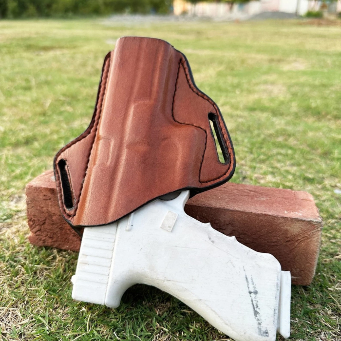 Handcrafted OWB Leather Gun Holster- Custom Hand Molded Full Grain Leather Holster