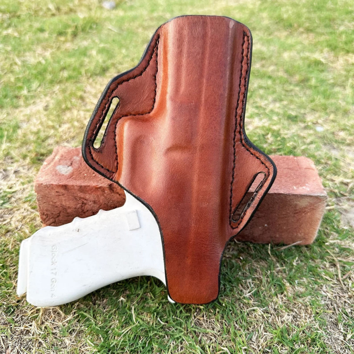 Handcrafted OWB Leather Gun Holster- Custom Hand Molded Full Grain Leather Holster