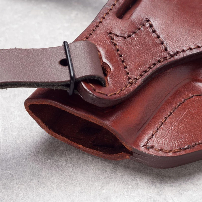 Brown Leather Horizontal Shoulder Holster Double Mag
