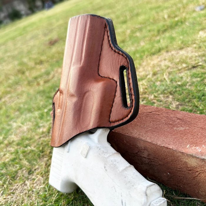 Handcrafted OWB Leather Gun Holster- Custom Hand Molded Full Grain Leather Holster