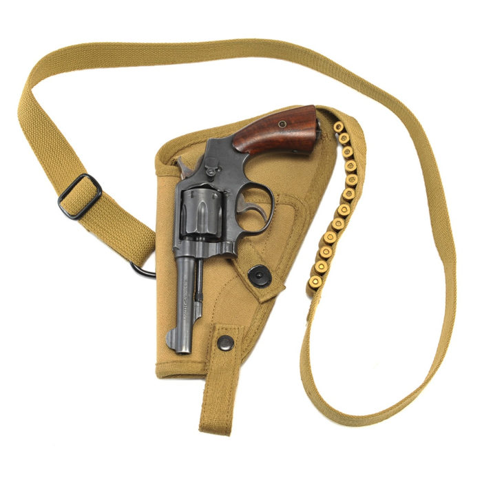 Khaki Canvas Shoulder Holster With Shell Loops