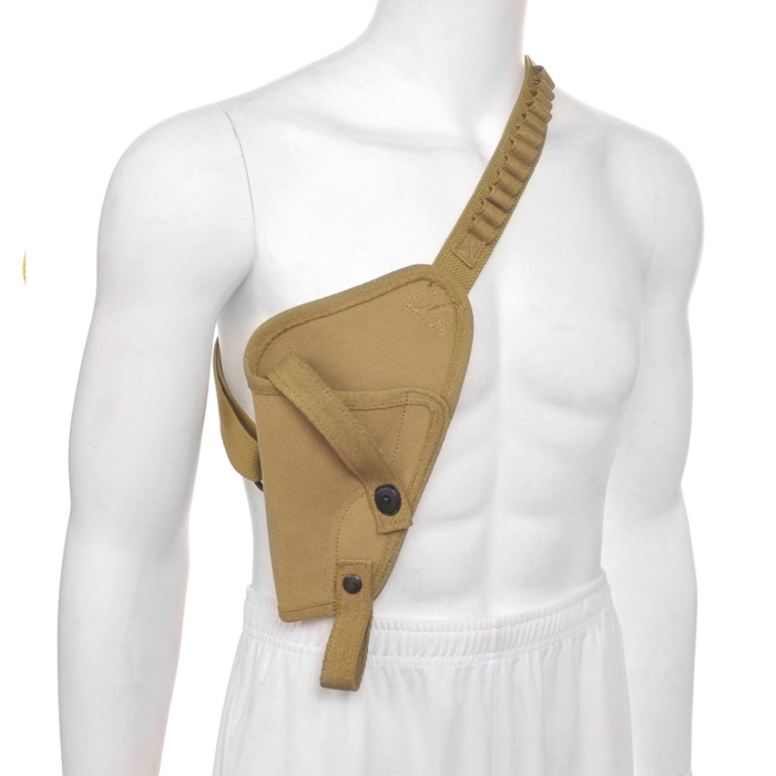 Khaki Canvas Shoulder Holster With Shell Loops