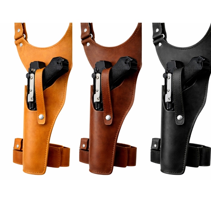 Leather Drop Leg Holster with Yoke Strap