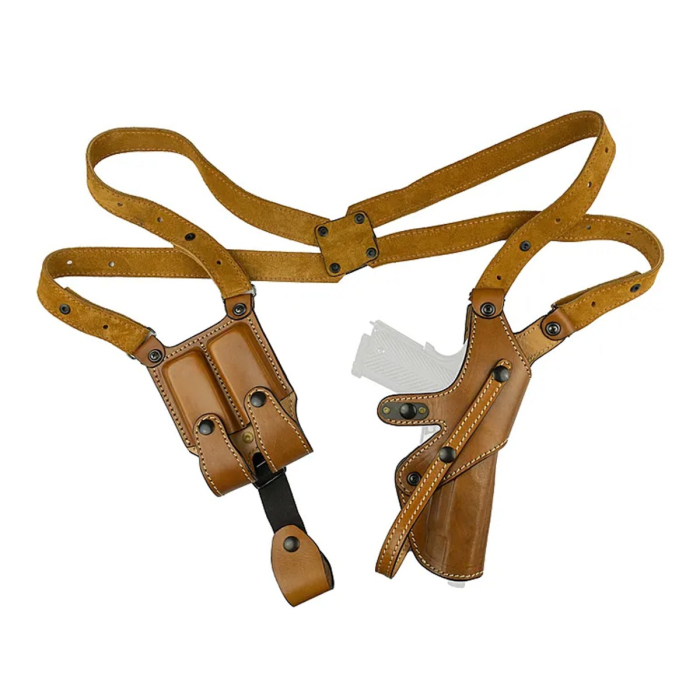Leather Elite Shoulder Holster With Double Mag Pouch