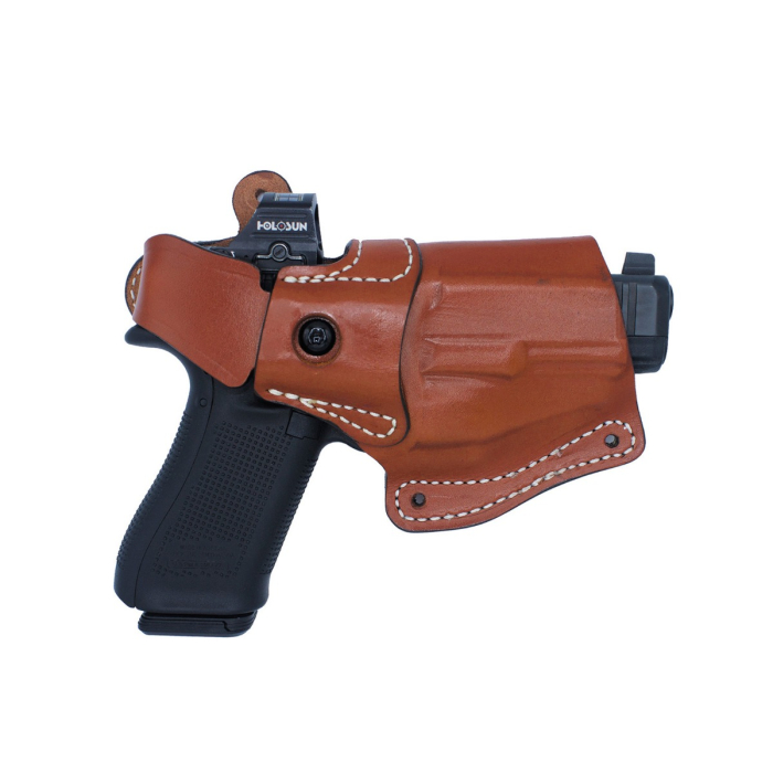 Brown Modular Leather Holster System with Full Harness and Double Magazine Pouch