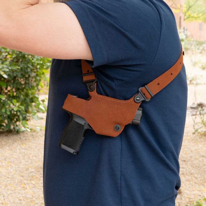 Leather Horizontal Shoulder Rig With Dual Magazine Holder
