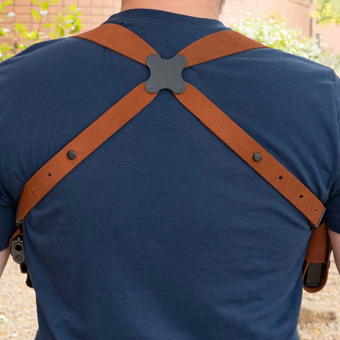 Leather Horizontal Shoulder Rig With Dual Magazine Holder