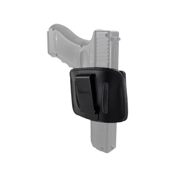 Black Leather Concealed Carry IWB OWB Clip Holster