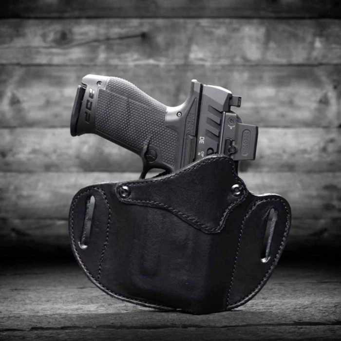 Black Leather Light Bearing OWB Holster