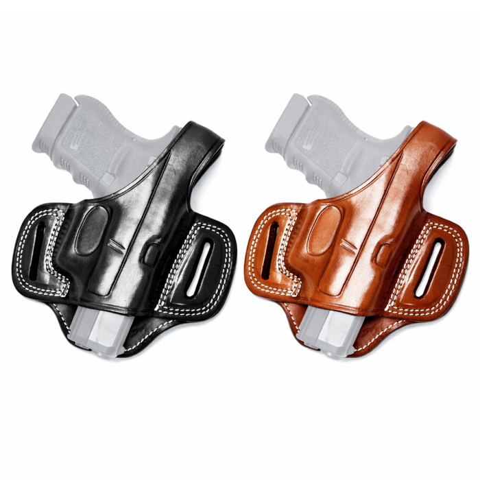 Leather OWB Pancake Holster With Thumb Break
