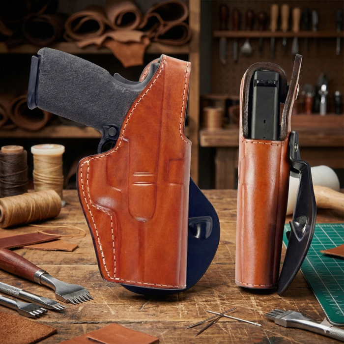 Leather Paddle Holster with Thumb Break