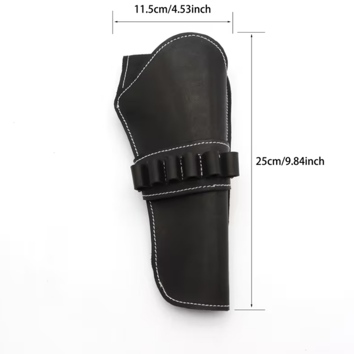 Western Leather Revolver Holster with Cartridge Loops