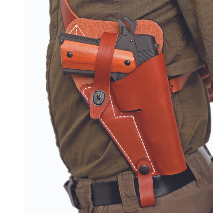 Brown Leather Tanker Style Shoulder Holster
