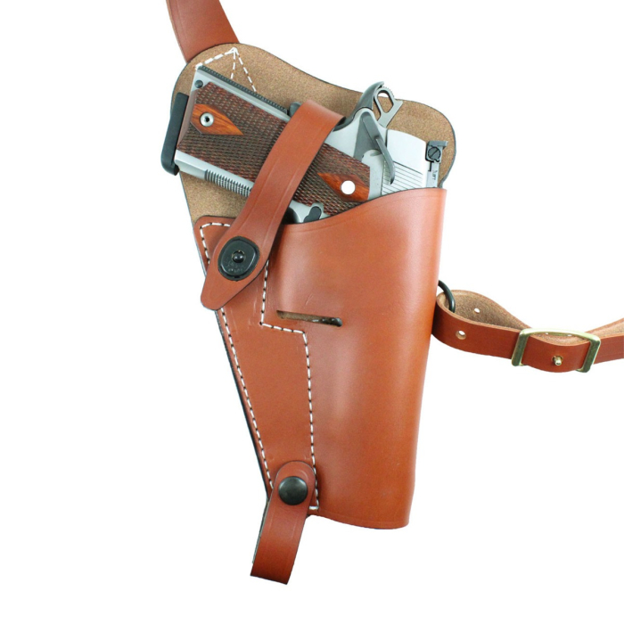Brown Leather Tanker Style Shoulder Holster