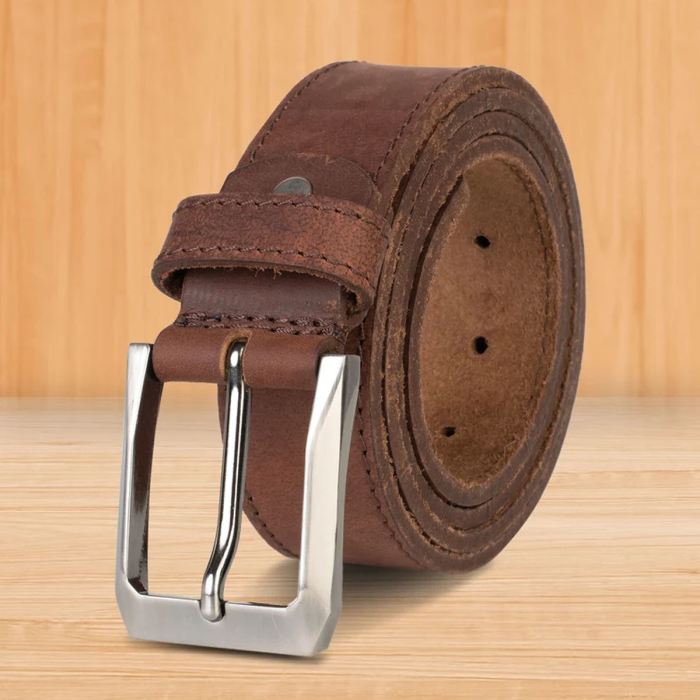 Men’s Genuine Brown Leather Belt