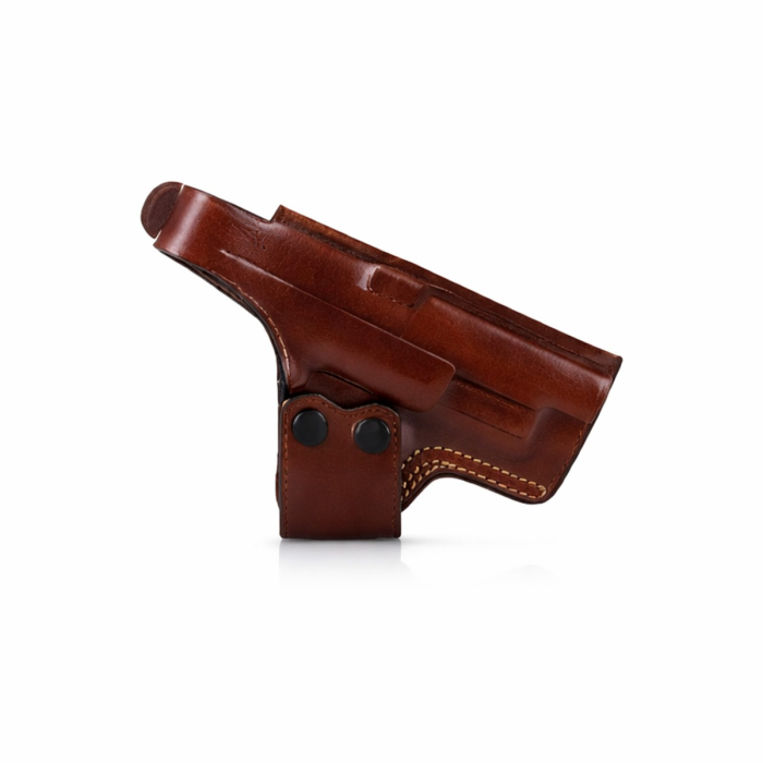 Leather Cross Draw OWB Holster With Thumb Break