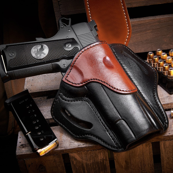 Black and Brown Leather 1911 OWB Holster