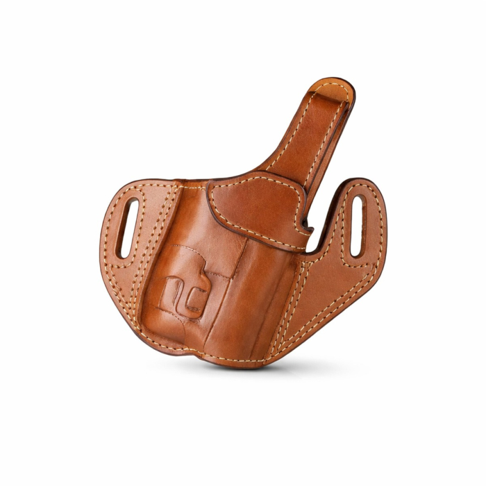 Leather OWB Light Bearing Hunting Holster With Thumb Break