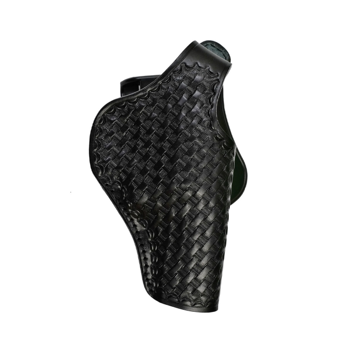 Leather Paddle Holster Fits Glock 17, 19, 21, 26, 27, 30, 43, 43X – Thumb Break – Genuine Black Leather