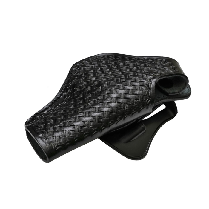 Leather Paddle Holster Fits Glock 17, 19, 21, 26, 27, 30, 43, 43X – Thumb Break – Genuine Black Leather