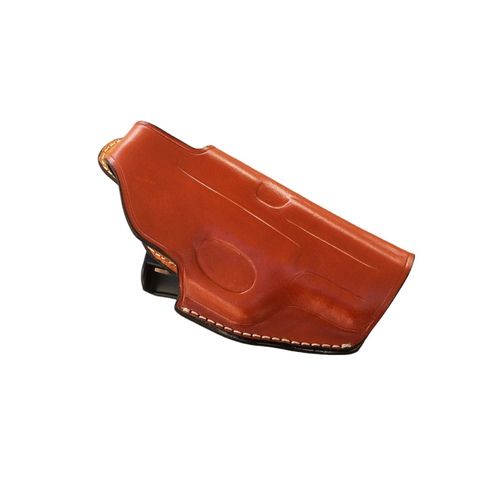 Premium Genuine Brown Leather Paddle Holster for Glock 17/19/21/26/27/30/43/43X – Thumb-Break Retention