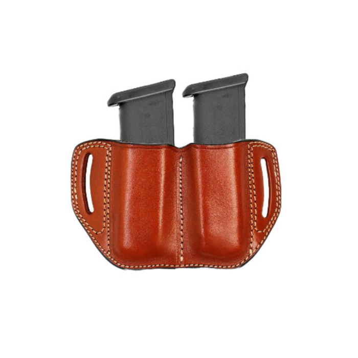 Premium Genuine Brown Leather Paddle Holster for Glock 17/19/21/26/27/30/43/43X – Thumb-Break Retention