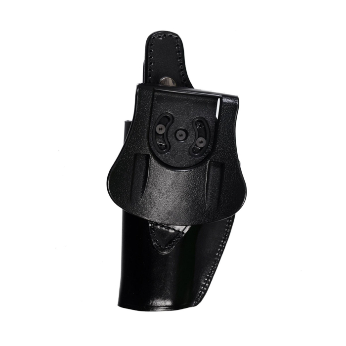 Premium Genuine Black Leather Paddle Holster for Glock 17/19/21/26/27/30/43/43X – Thumb-Break Retention