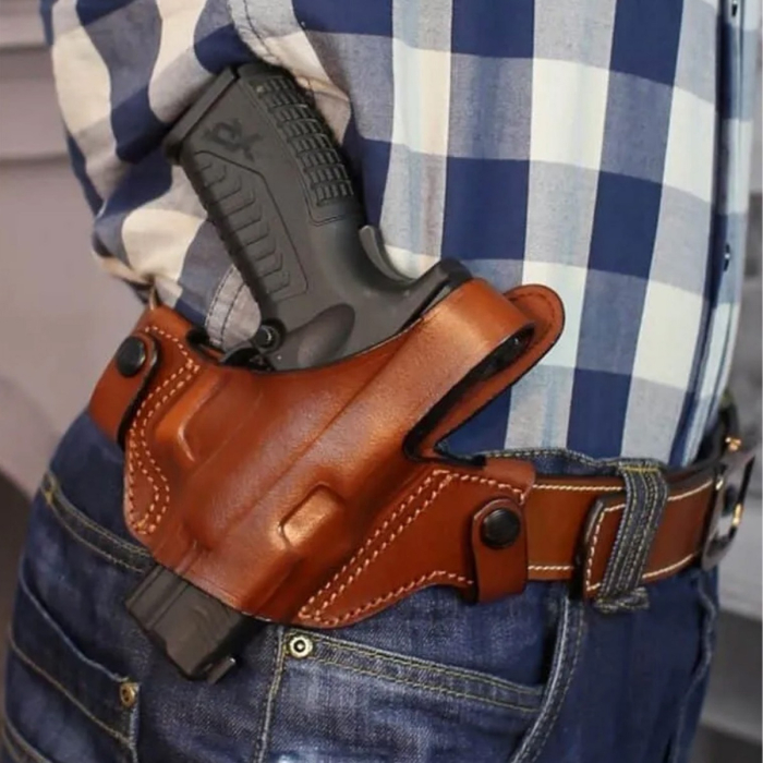 Leather Snap On OWB Holster With Thumb Break