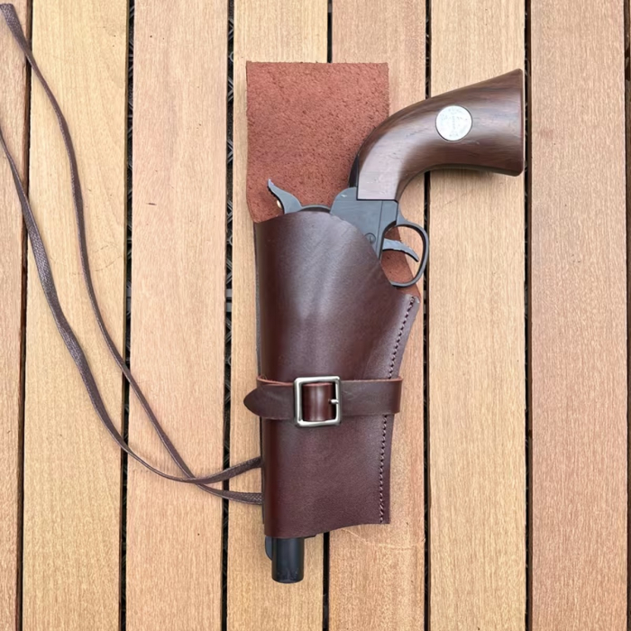 Western Leather Drop Leg Revolver Holster