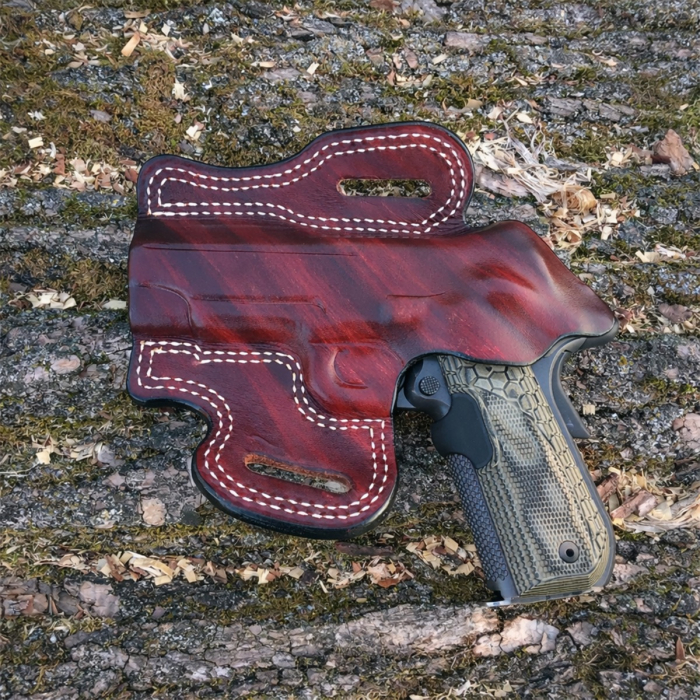 Mahogany Leather OWB Holster With Laser Channel