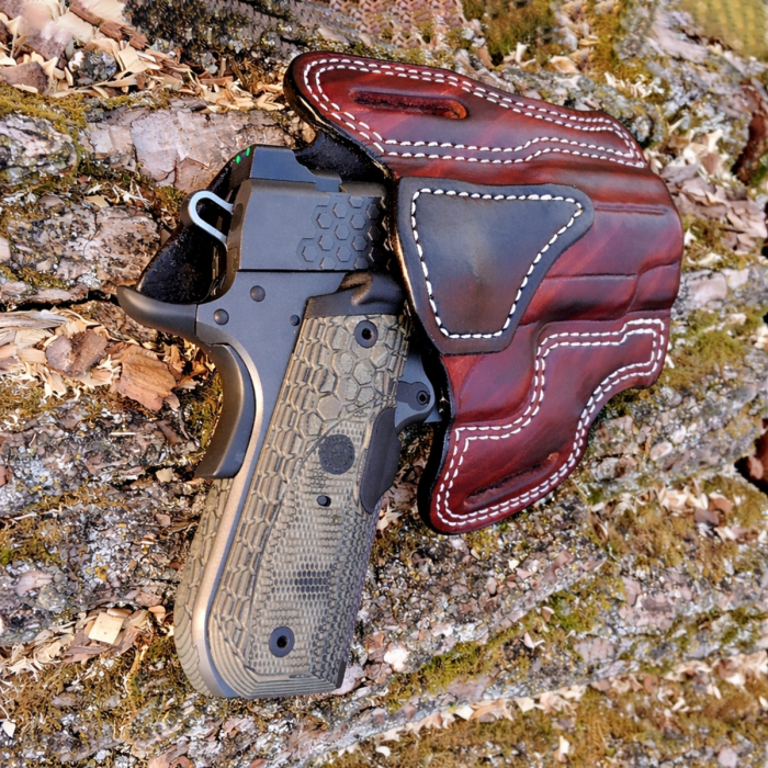 Mahogany Leather OWB Holster With Laser Channel