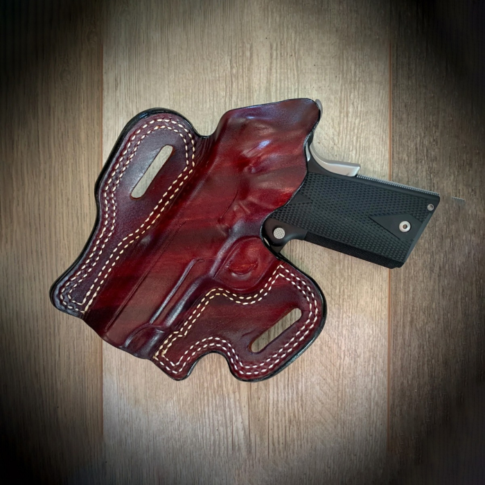 Mahogany Leather OWB Holster With Mag Carrier
