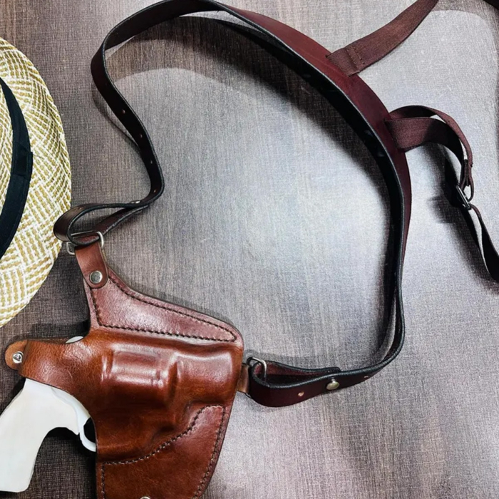 Leather Horizontal Shoulder Holster With Thumb Break