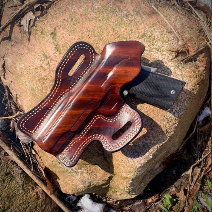 Medium Brown Leather OWB Full-Size Holster