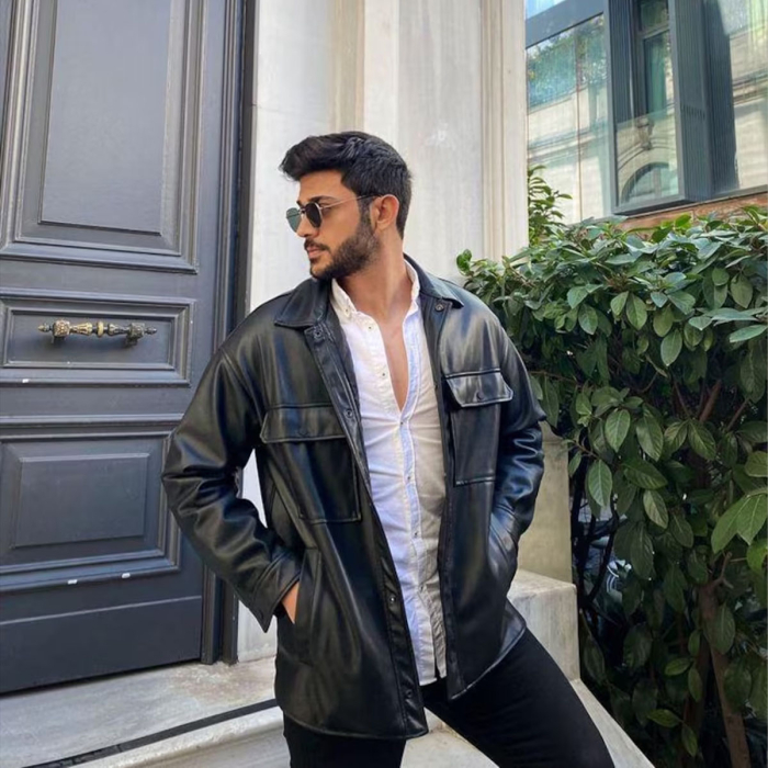 Men’s Black Faux Leather Jacket