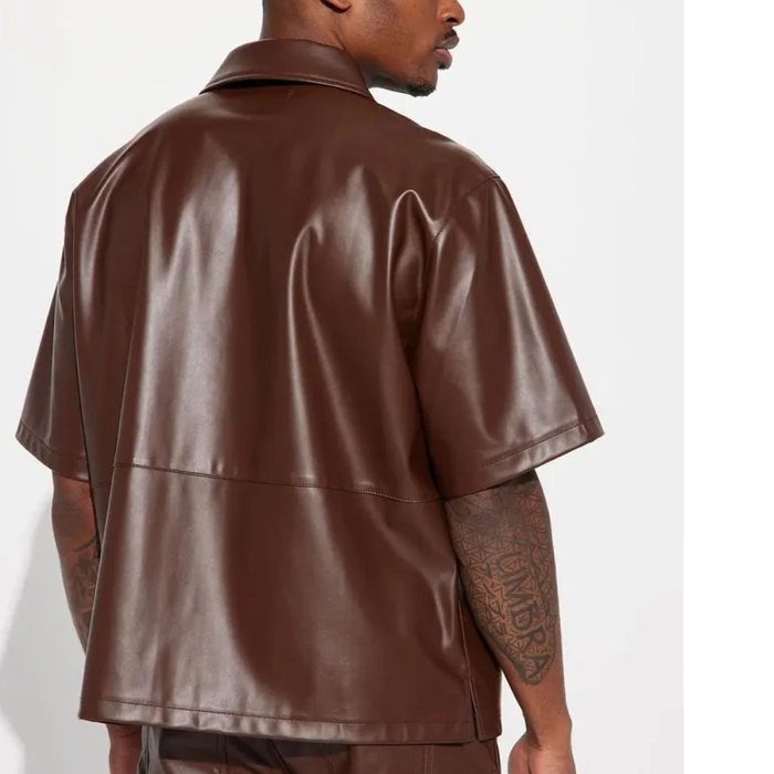 Men’s Classic Biker Leather Shirt