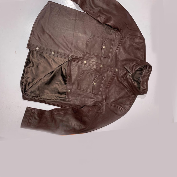  Men’s Black Lambskin Leather Shirt