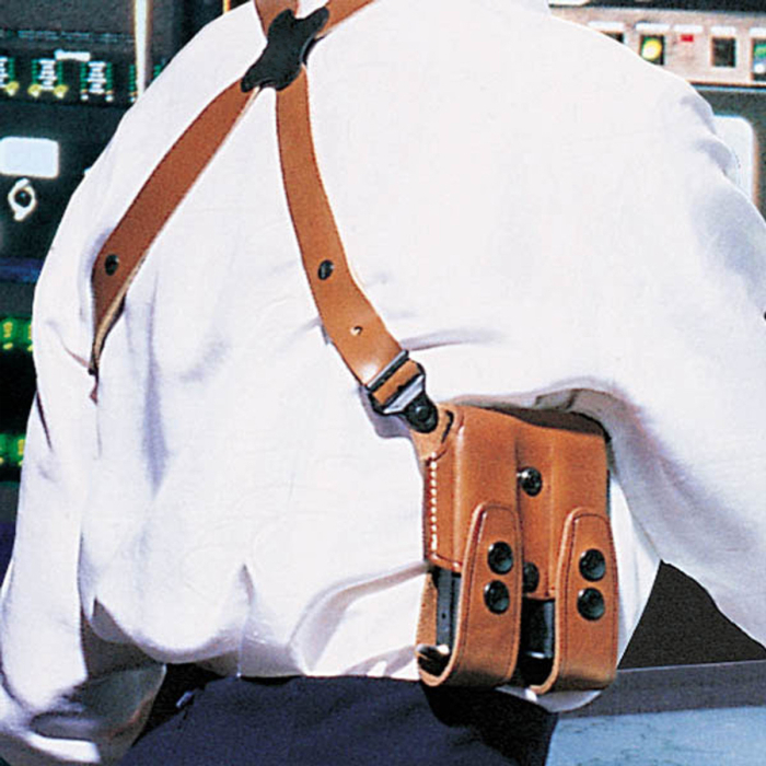 Classic Brown Leather Shoulder Holster System