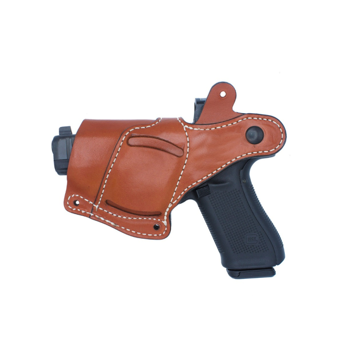 Brown Modular Leather Holster System with Full Harness and Double Magazine Pouch