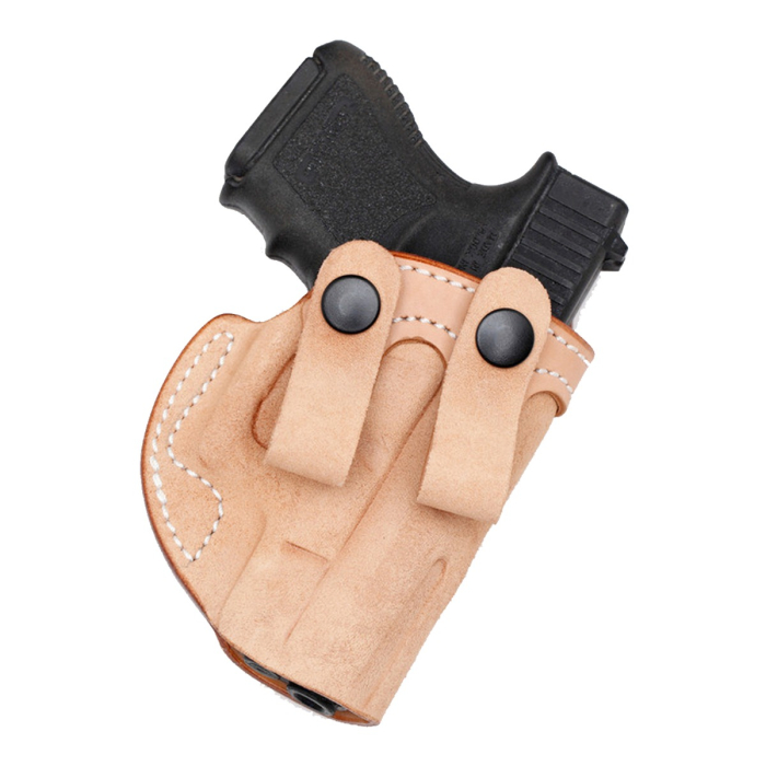 Natural Tan Leather IWB Holster With Dual Belt Straps