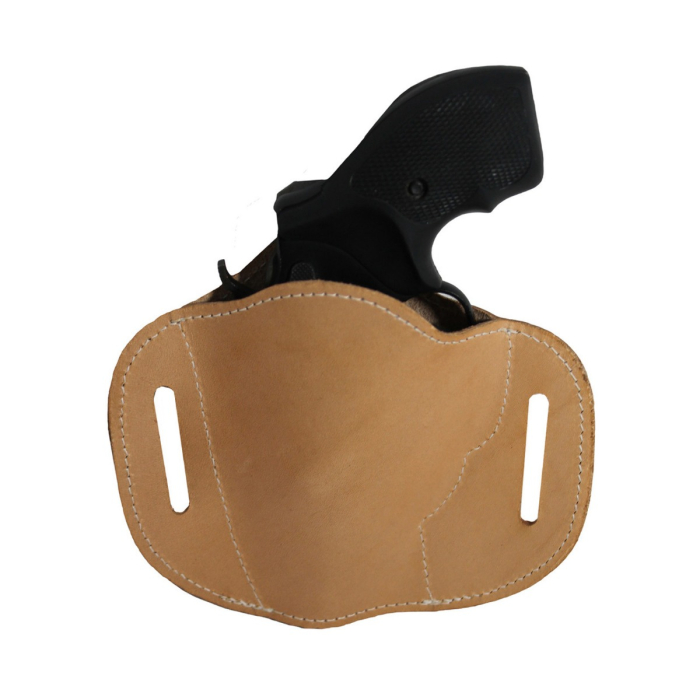 Natural Tan Leather Pancake Belt Slide Holster