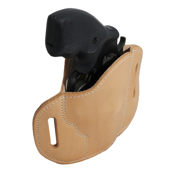 Natural Tan Leather Pancake Belt Slide Holster