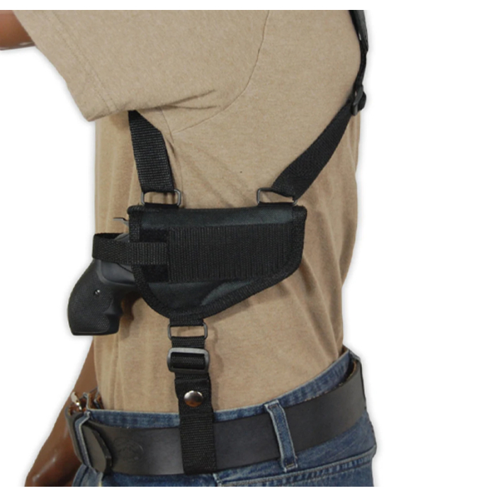 Black Nylon Horizontal Shoulder Holster – Single Pistol