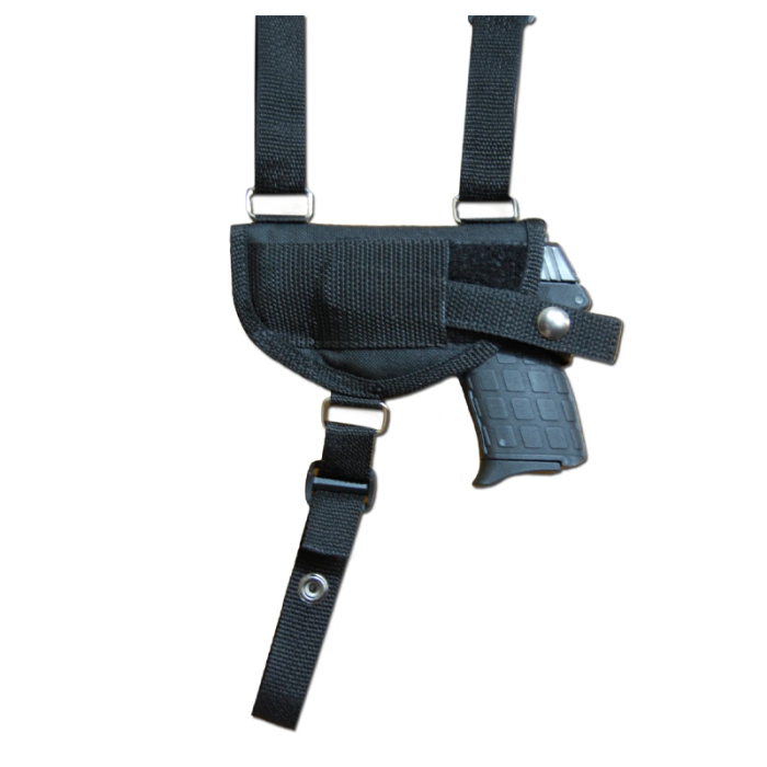 Black Nylon Horizontal Shoulder Holster – Double Mag Pouch