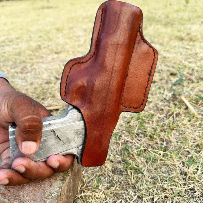 Brown IWB Leather Holster w/ Magazine Pouch