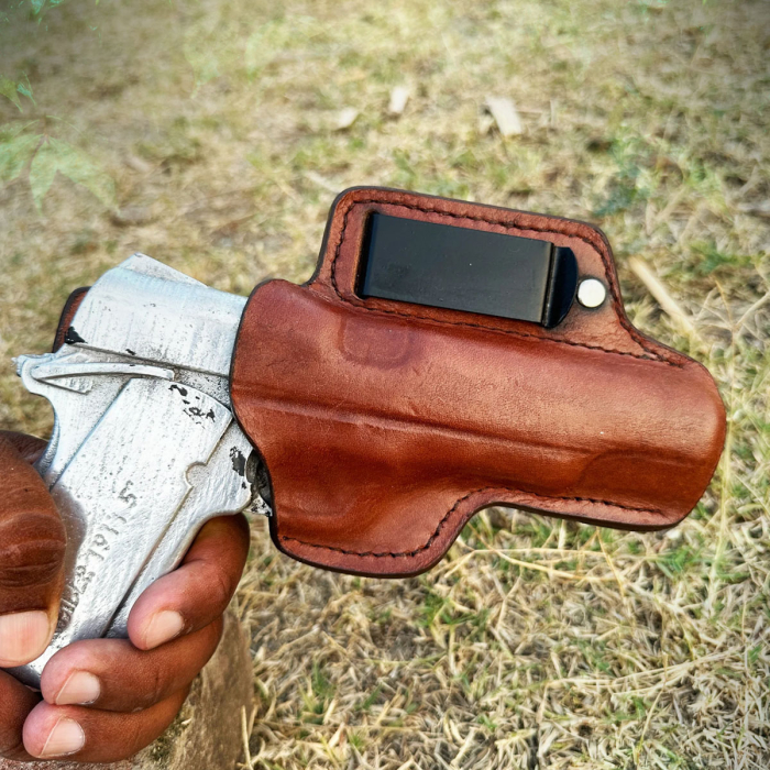 Brown IWB Leather Holster w/ Magazine Pouch